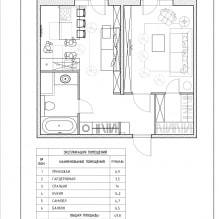 Modernes Design einer Einzimmerwohnung von 43 m² von Geometrium-2 Studio