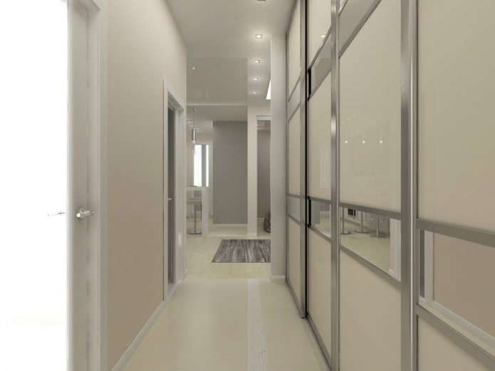 Flurgestaltung in einer 45 m² großen Einzimmerwohnung.