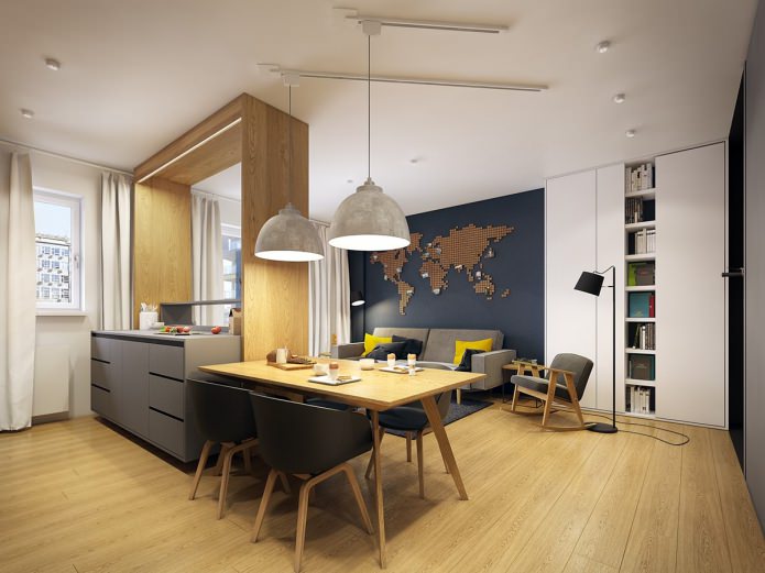 Design eines Wohnküche in einer Wohnung