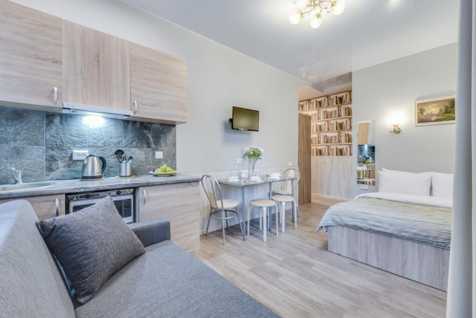 Innenarchitektur Küche-Schlafzimmer