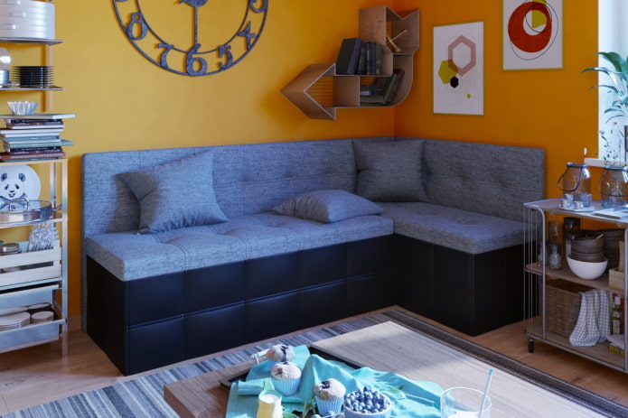 Weiche Ecke im Kücheninterieur