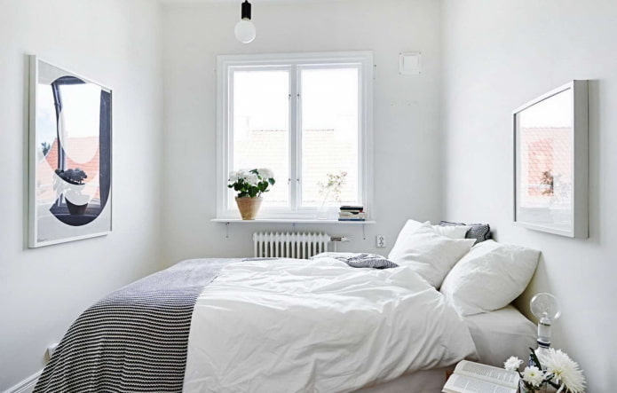 weißes kleines Schlafzimmer
