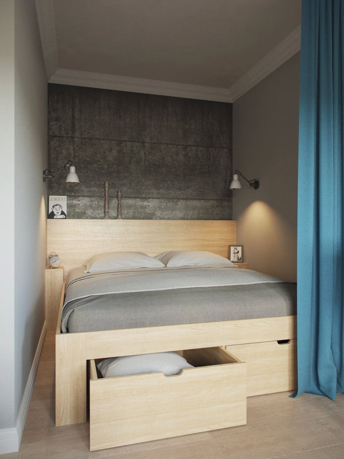 Bett in einer Nische
