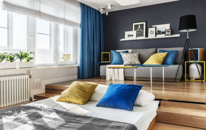 Ausziehbett im Wohnzimmer