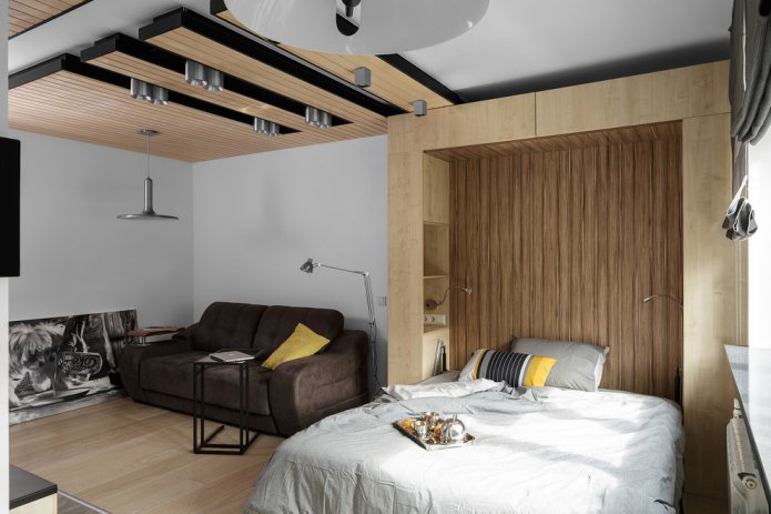 Möbel eines kombinierten Schlafzimmer-Wohnzimmers