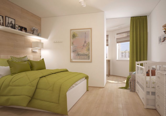 Möbelanordnung im Schlafzimmer und Kinderzimmer