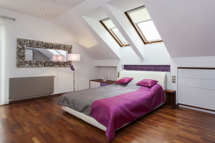 Farbschema des Dachgeschoss Schlafzimmer