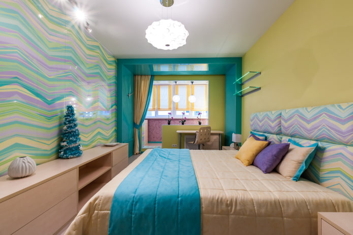 Schlafzimmer 9 Quadrate im modernen Stil