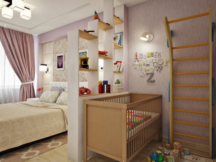 Babybett im Schlafzimmer