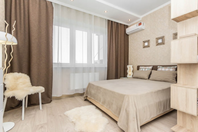beige-braunes Schlafzimmer-Interieur