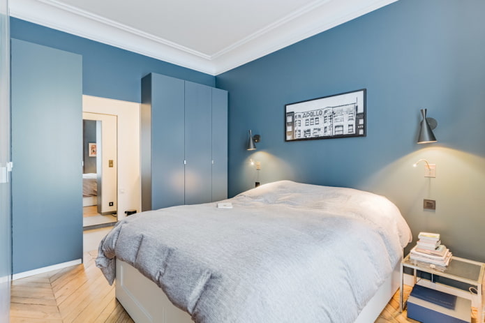 Blautöne im Schlafzimmer