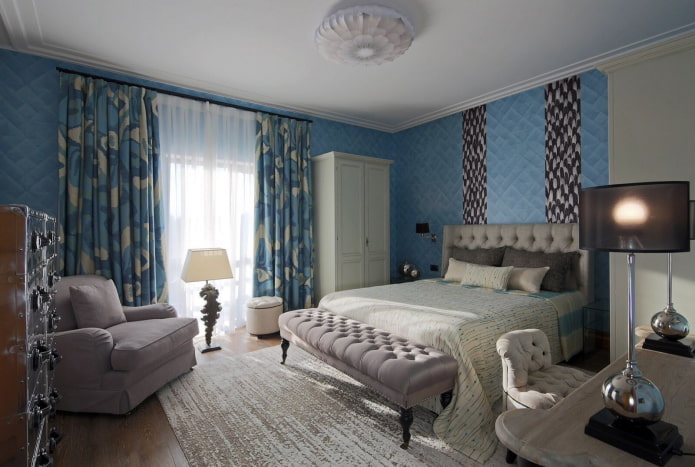 Blautöne im Schlafzimmer