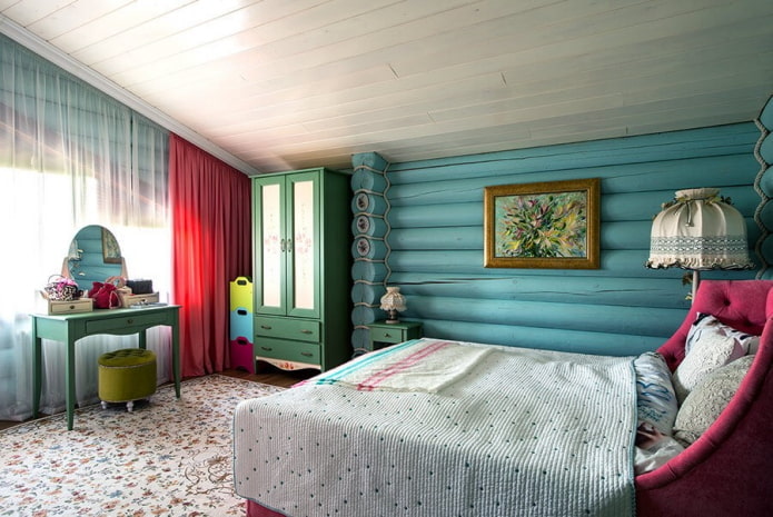 Innenarchitektur für blaues Schlafzimmer