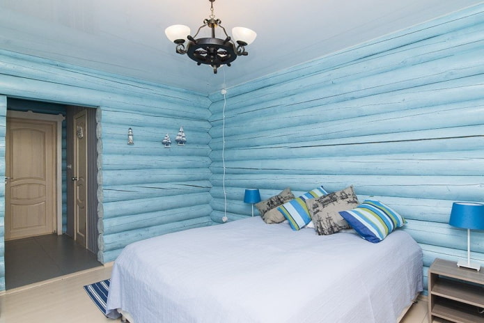 Innenarchitektur für blaues Schlafzimmer