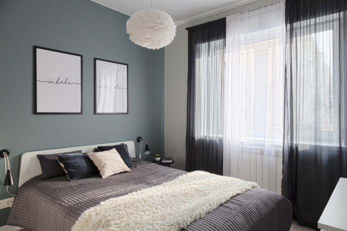 Schlafzimmer im skandinavischen Stil in einer Chruschtschowka