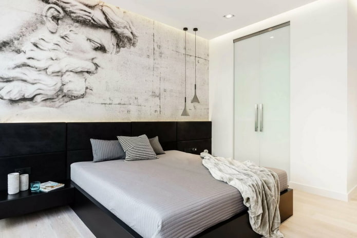 minimalistisches Schlafzimmer in einer Chruschtschowka