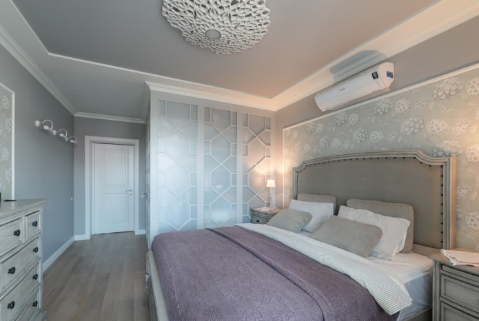 Graues Schlafzimmer-Innendesign