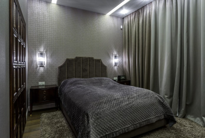 Graues Schlafzimmer-Innendesign