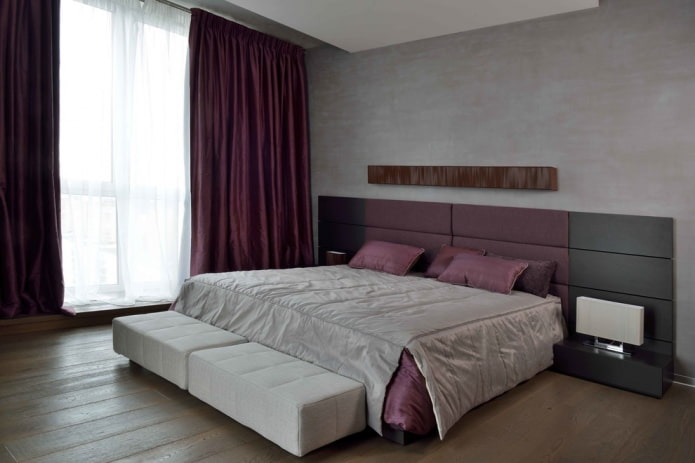 Graues Schlafzimmer-Innendesign