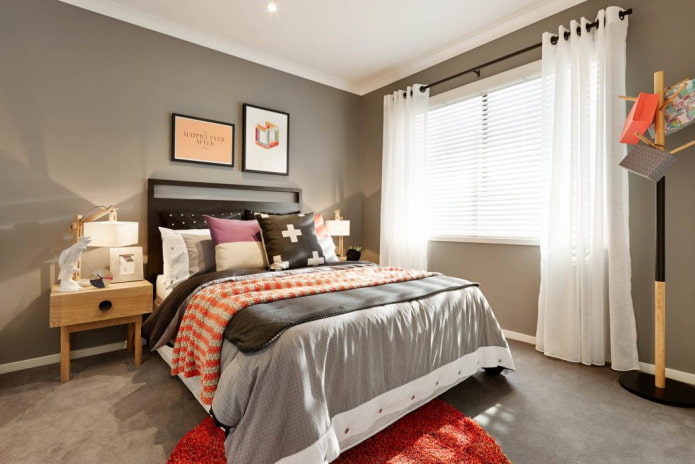 Graues Schlafzimmer-Innendesign