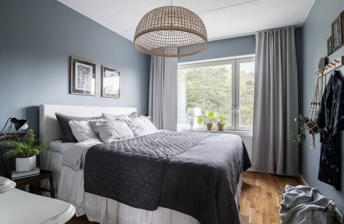 Graues Schlafzimmer-Innendesign