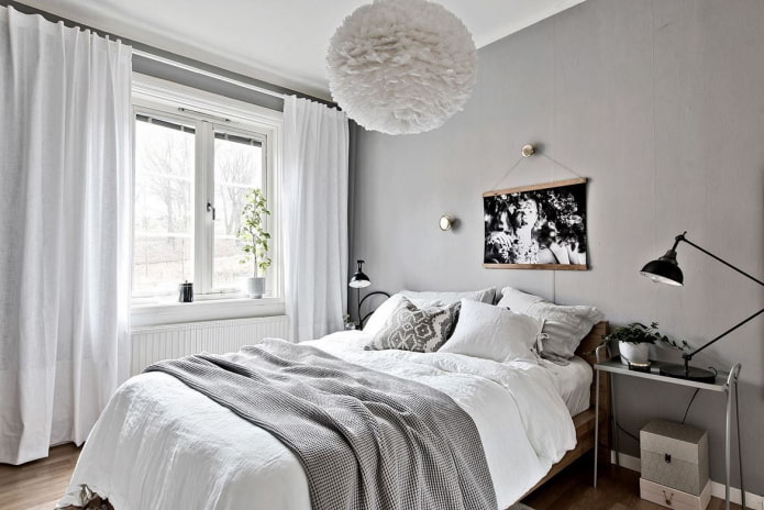 Graues Schlafzimmer-Innendesign