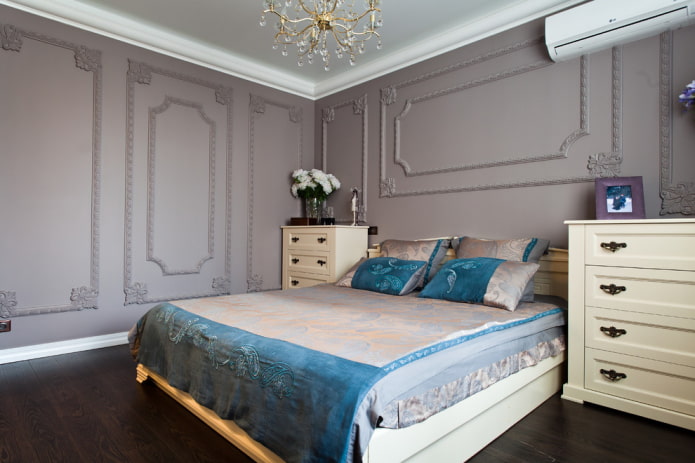 Graues Schlafzimmer-Innendesign
