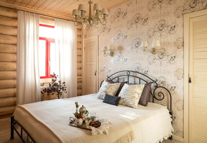 Schlafzimmerdekoration im Landhausstil