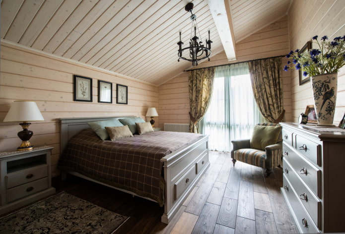 Schlafzimmerdekoration im Landhausstil