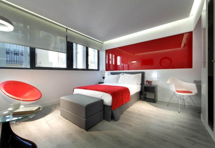 Schlafzimmer-Innenarchitektur im Hightech-Stil