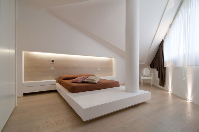 Schlafzimmer-Innenarchitektur im Hightech-Stil