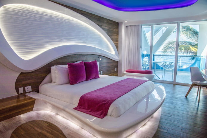 Schlafzimmer-Innenarchitektur im Hightech-Stil