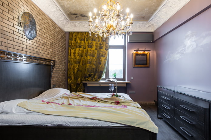 Schlafzimmer im Industriestil mit klassischen Elementen