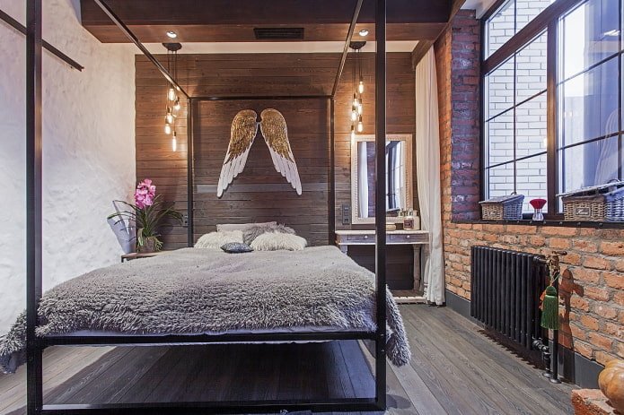 Frauenschlafzimmer im Industriestil