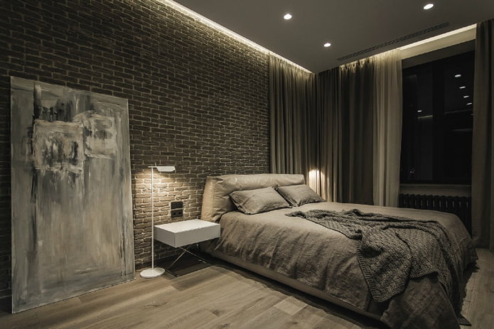 Männliches Schlafzimmer im Industriestil