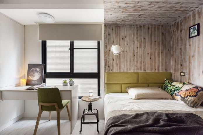 Möbel im Schlafzimmer-Interieur im Industriestil