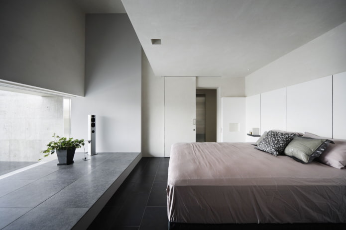 Schlafzimmerdekoration im minimalistischen Stil