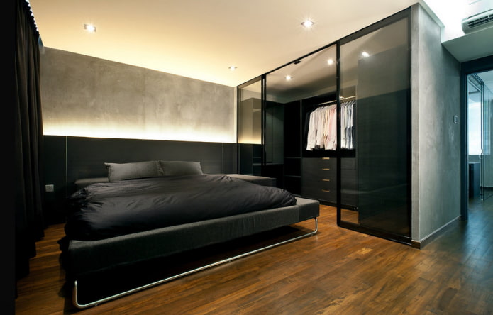 Männerschlafzimmer im minimalistischen Stil