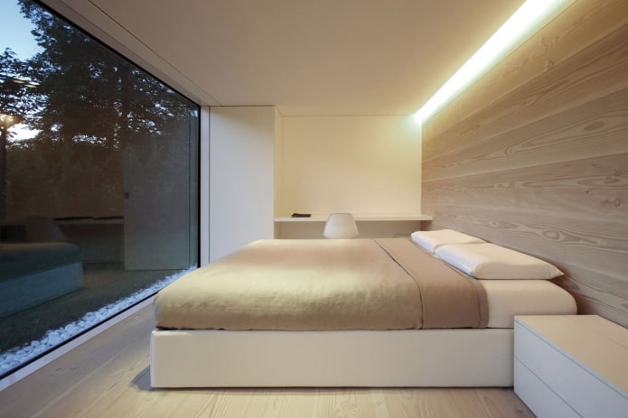 Schlafzimmerdekoration im minimalistischen Stil