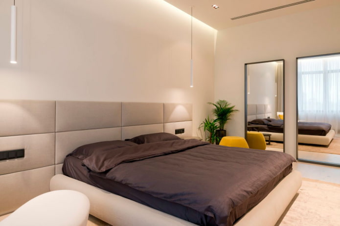 Dekoration im Schlafzimmer im minimalistischen Stil