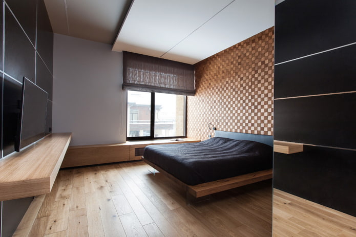 Textilien im Schlafzimmer im minimalistischen Stil