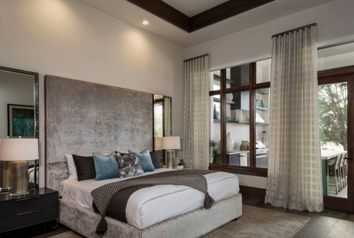 Schlafzimmer in Grautönen
