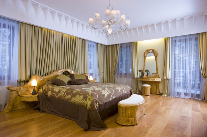Schlafzimmer in Goldtönen