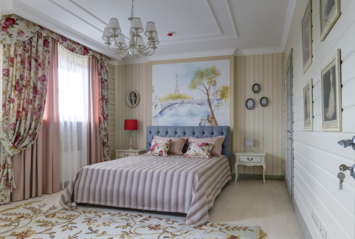 Schlafzimmerdekoration im Provence-Stil