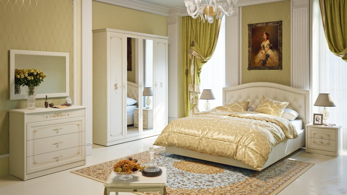 Möbel im Schlafzimmer im gleichen Stil