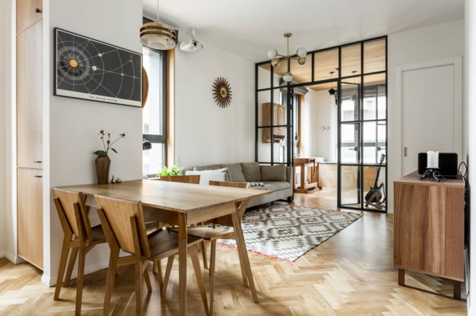 Metalltrennwand mit Glas