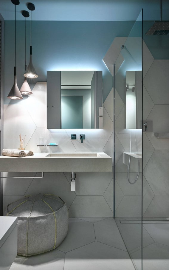 Glasabtrennung im Dusche