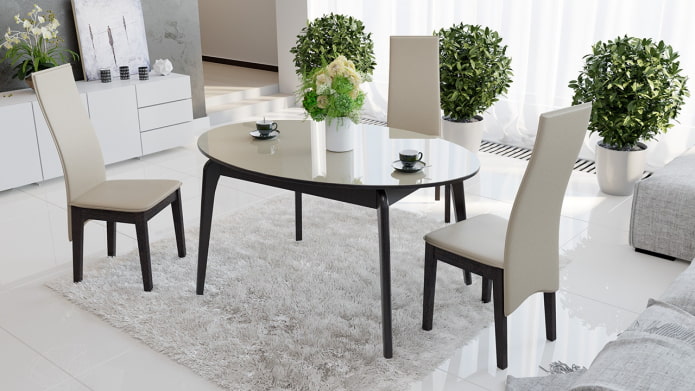 beige Tischplatte