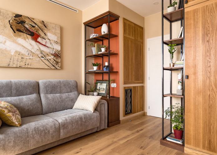 Regalstruktur im Wohnzimmer