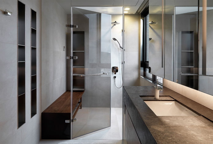 Glaswand im Badezimmer